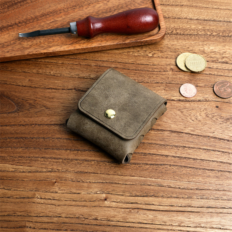 Retro Tanned Leather Coin Bag Wallet