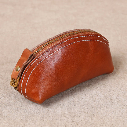 Retro Handmade Leather Coin Wallet Key Bag