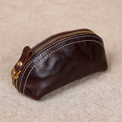Retro Handmade Leather Coin Wallet Key Bag
