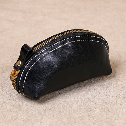 Retro Handmade Leather Coin Wallet Key Bag