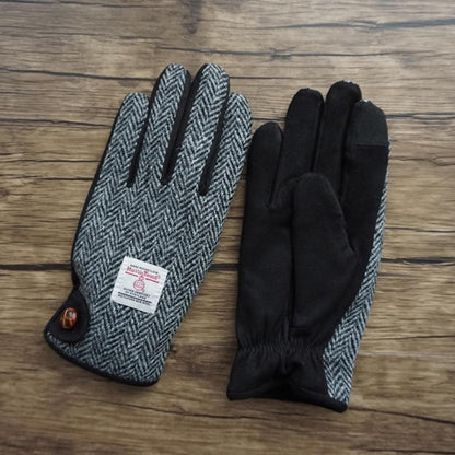 Retro Wool Touchscreen Tweed Plaid Gloves