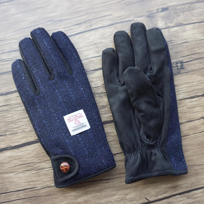 Retro Wool Touchscreen Tweed Plaid Gloves