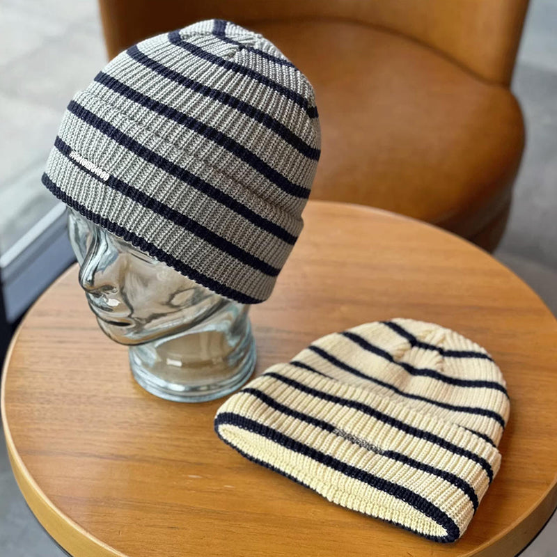 Retro Striped Knitted Hat