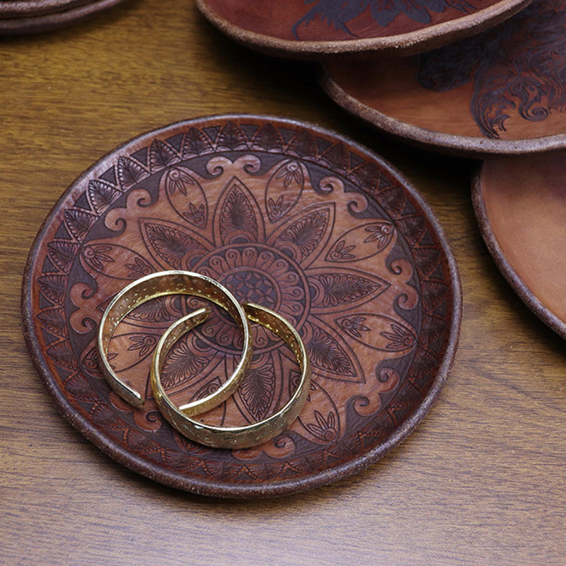 Retro Handmade Storage Leather Tray