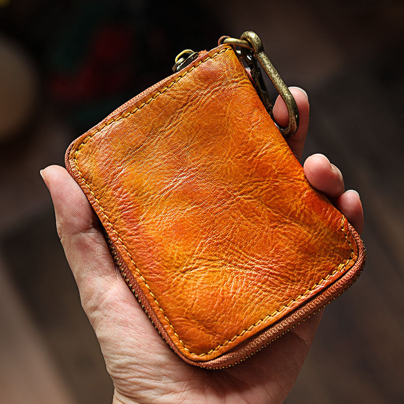 Retro Leather Zipper Short Wallet