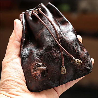 Retro Handmade Leather Coin Bag Storage Bag