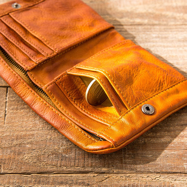 Retro Leather Handmade Short Wallets