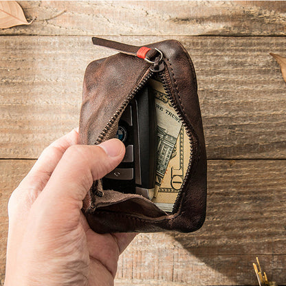 Vintage Zipper Cards Holder Coin Wallet