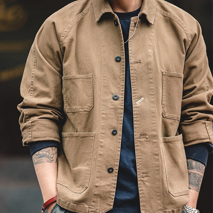 Retro Four-pocket Lapel Coat Outwear