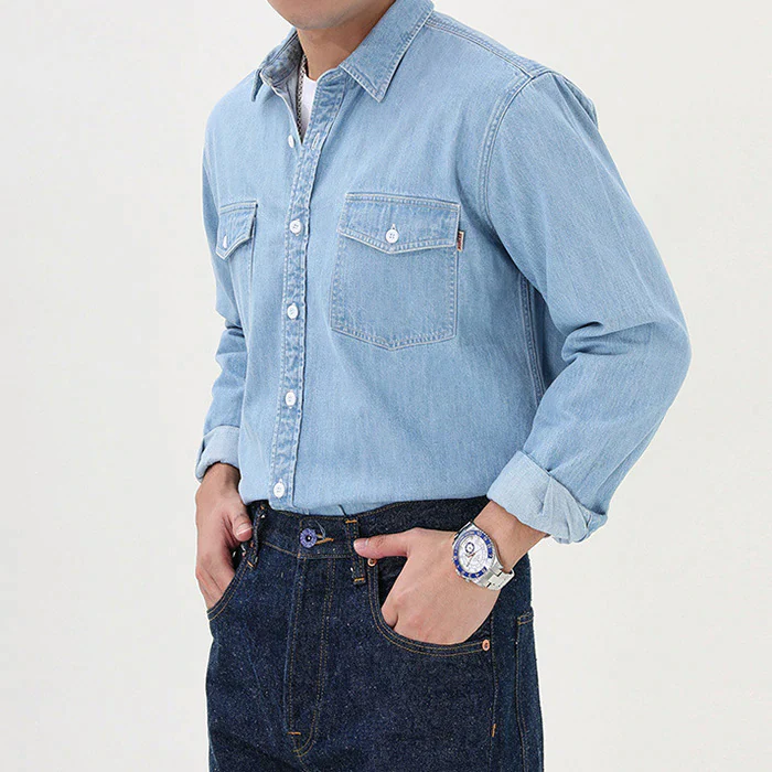 Retro Casual Denim Shirts Outwears