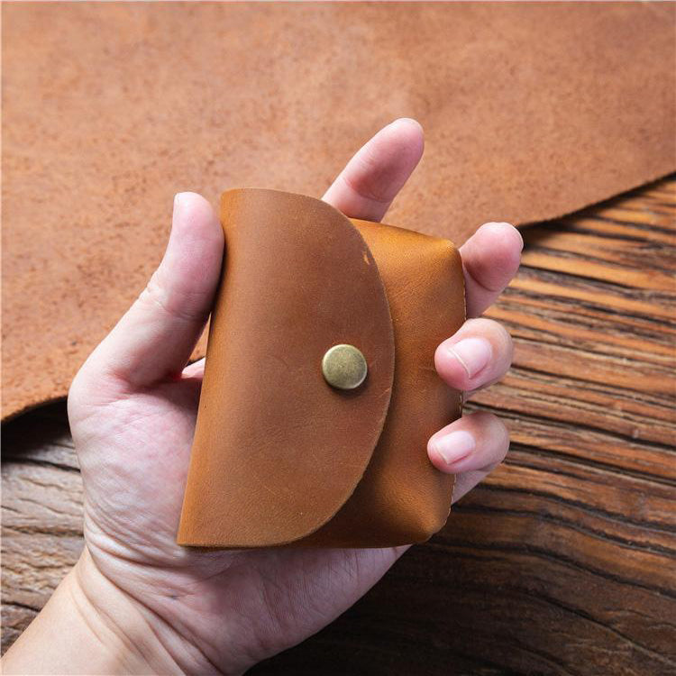 Retro Handmade Leather Small Card Wallets