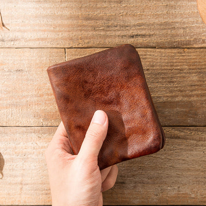 Retro Leather Handmade Short Wallets