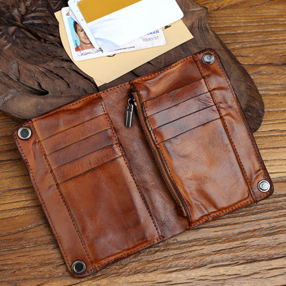 Retro Handmade Leather Wallet Multi-card Slots Wallet