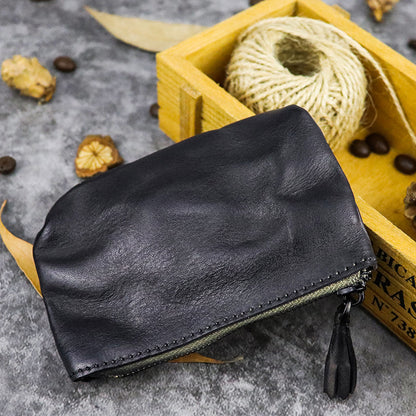 Retro Coin Purse Leather Zipper Wallets