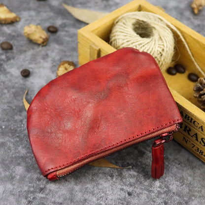 Retro Coin Purse Leather Zipper Wallets