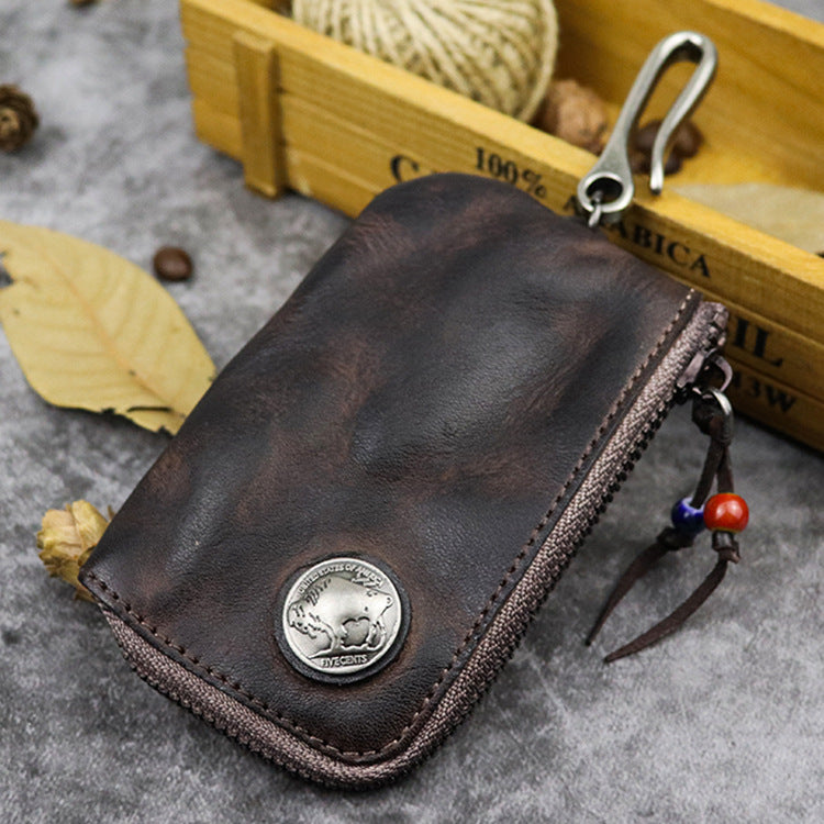 Mens Small Coin Card Holder Car Key Wallet