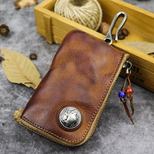 Mens Small Coin Card Holder Car Key Wallet