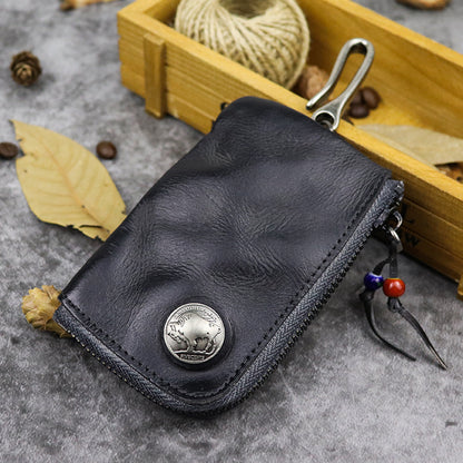 Mens Small Coin Card Holder Car Key Wallet