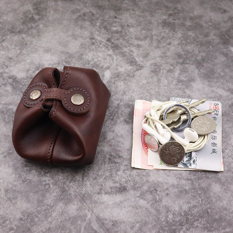 Retro Leather Mini Portable Coin Bag Storage Bag