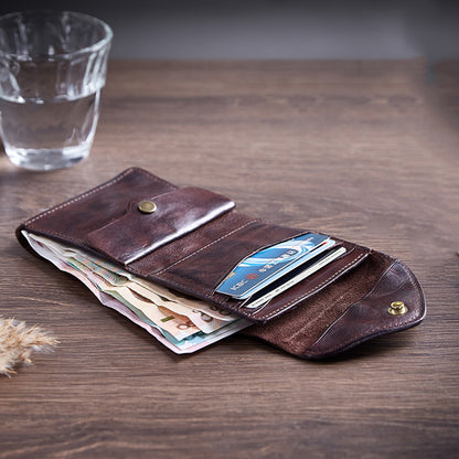 Retro Leather Handmade Short Wallets