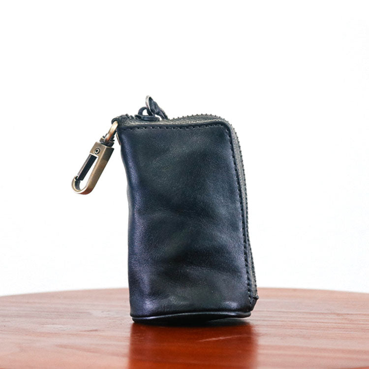 Retro Genuine Leather Coin Bag Car Key Holder