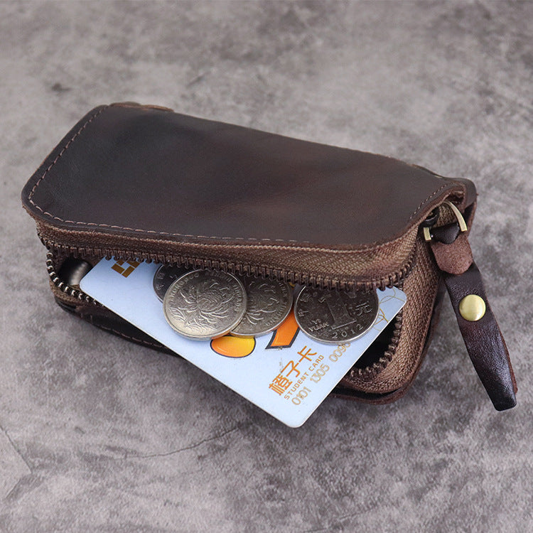 Handmade Leather Key Holder Coin Card Car Key Wallet