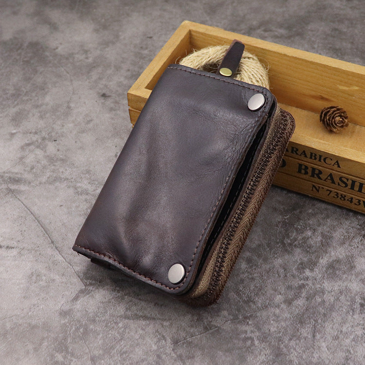 Handmade Leather Key Holder Coin Card Car Key Wallet