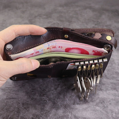 Handmade Leather Key Holder Coin Card Car Key Wallet