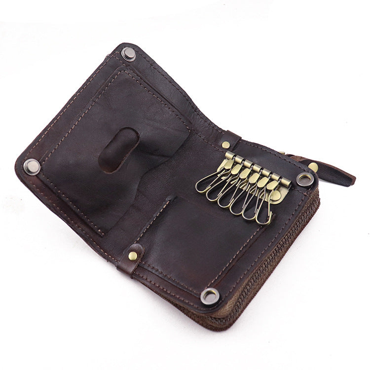 Handmade Leather Key Holder Coin Card Car Key Wallet