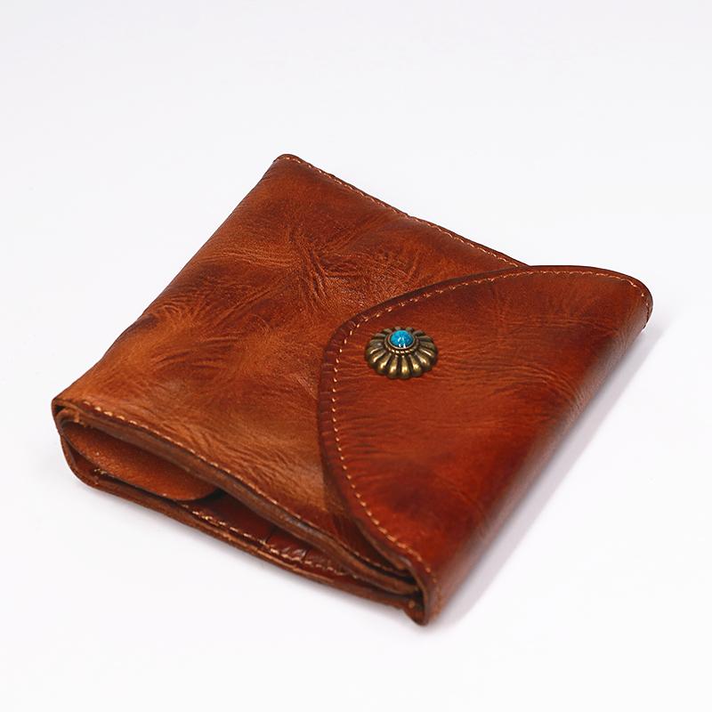 Retro Leather Handmade Short Wallets