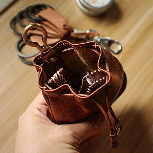 Retro Handmade Leather Card Holder Storage Bag Coin Wallet