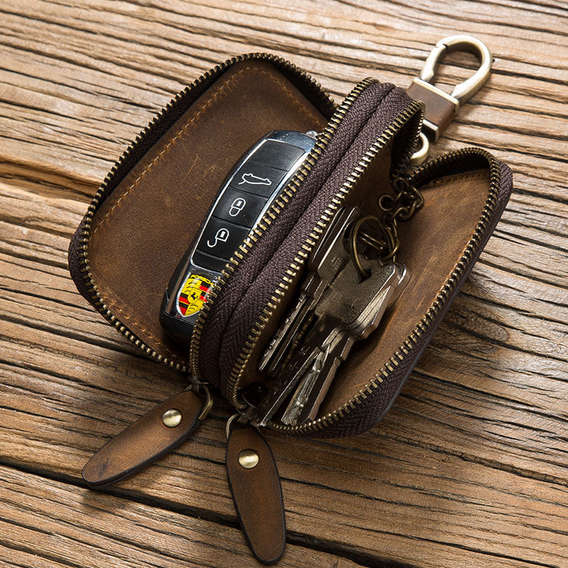 Retro Style Zipper Key Bag Car Key Wallet