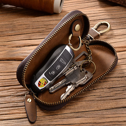 Retro Style Zipper Key Bag Car Key Wallet