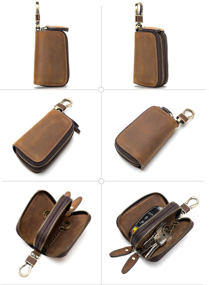 Retro Style Zipper Key Bag Car Key Wallet