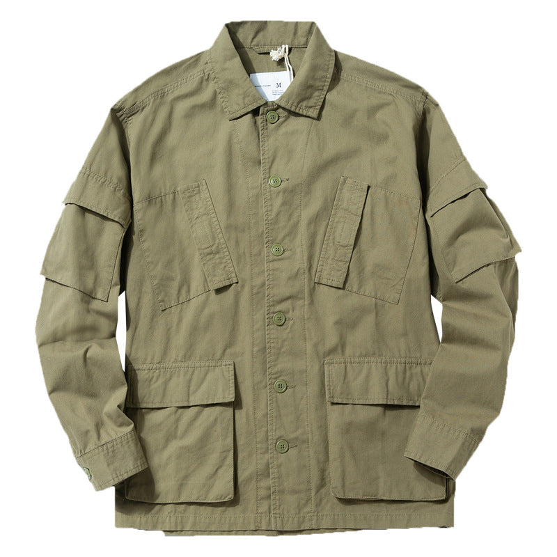 Vintage Casual Shirts Green Outwears