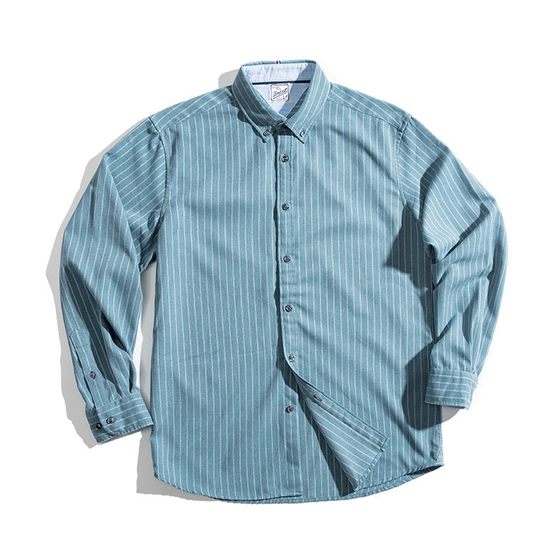 Retro Brushed Pinstripe Shirt Outwears