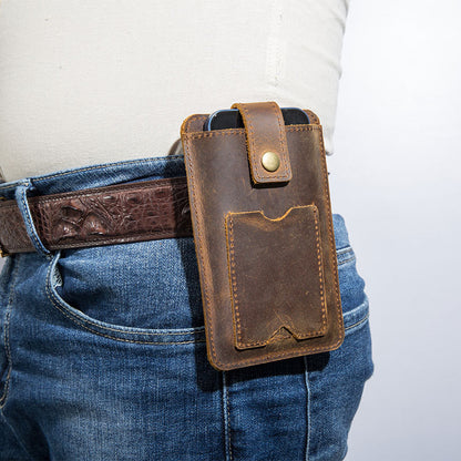 Retro Leather Handmade Phone Case Waist Bag