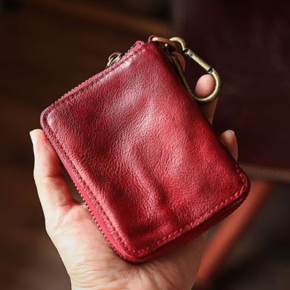 Retro Leather Zipper Short Wallet