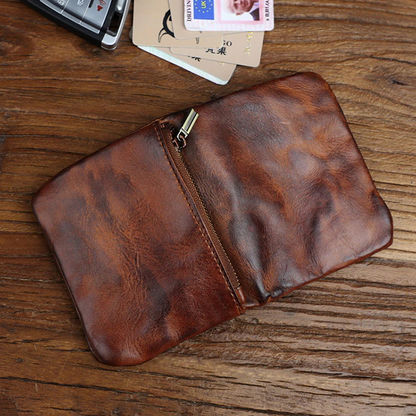 Retro Leather Handmade Short Wallets