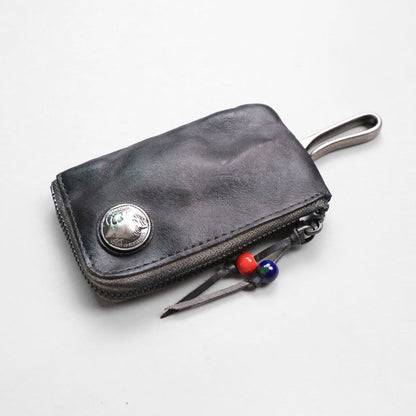 Men's Leather Small Coin Card Holder Car Key Wallet