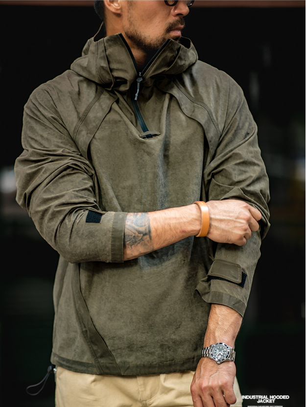 Retro Industrial Curing Hooded Jackets