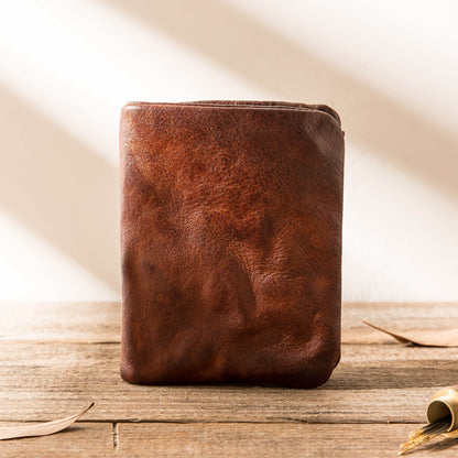 Retro Leather Handmade Short Wallets