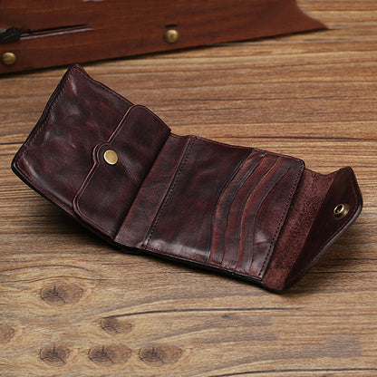 Retro Leather Handmade Short Wallets