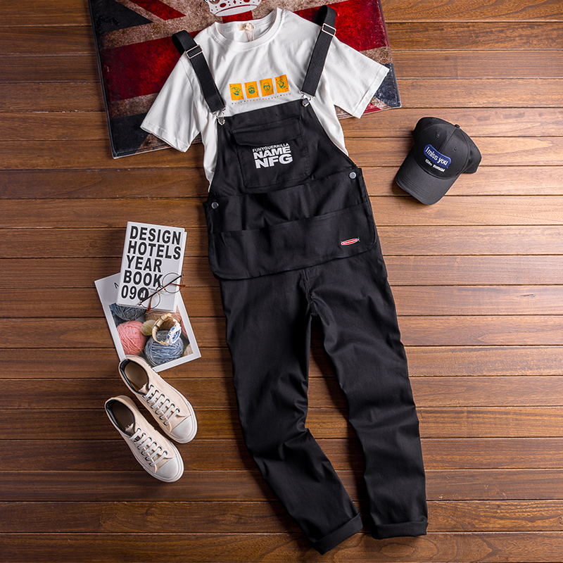Retro Style Casual Multi-Pocket Overall Cargo Pants