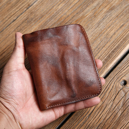 Retro Handmade Leather Card Wallets Short Wallets