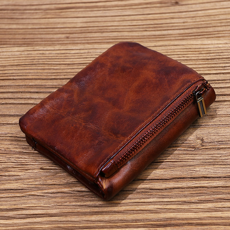 Retro Leather Handmade Short Wallets