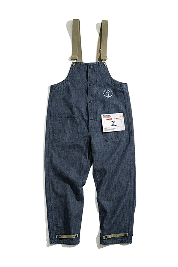 Men's Canvas Naval Dungaree Overalls In Blue