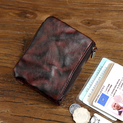 Retro Leather Handmade Short Wallets