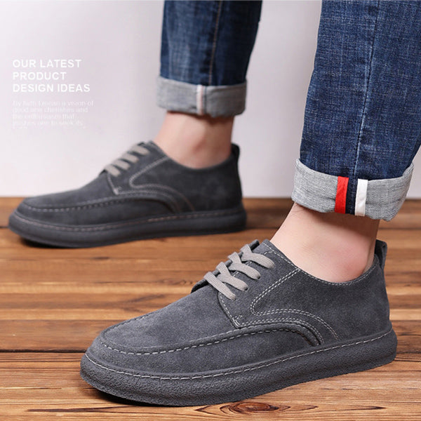 Retro Leather Lacing Anti-slip Soft-soled Suede Shoes