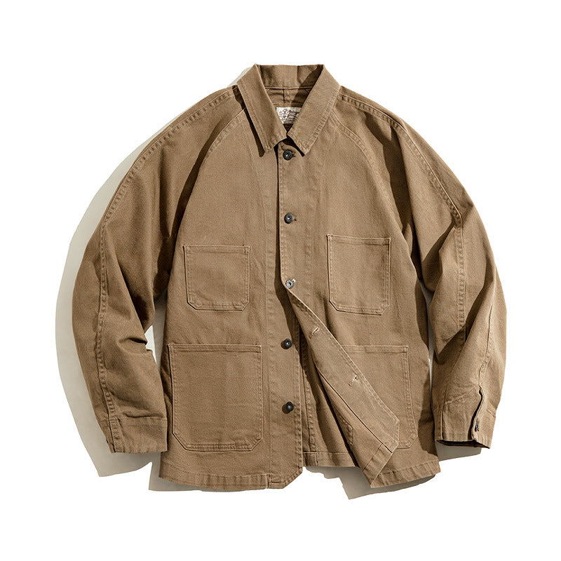 Retro Four-pocket Lapel Coat Outwear